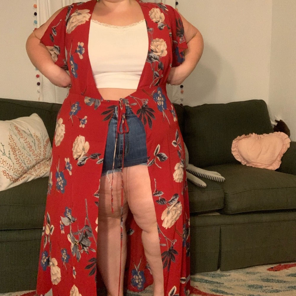 FOREVER 21 tie front duster